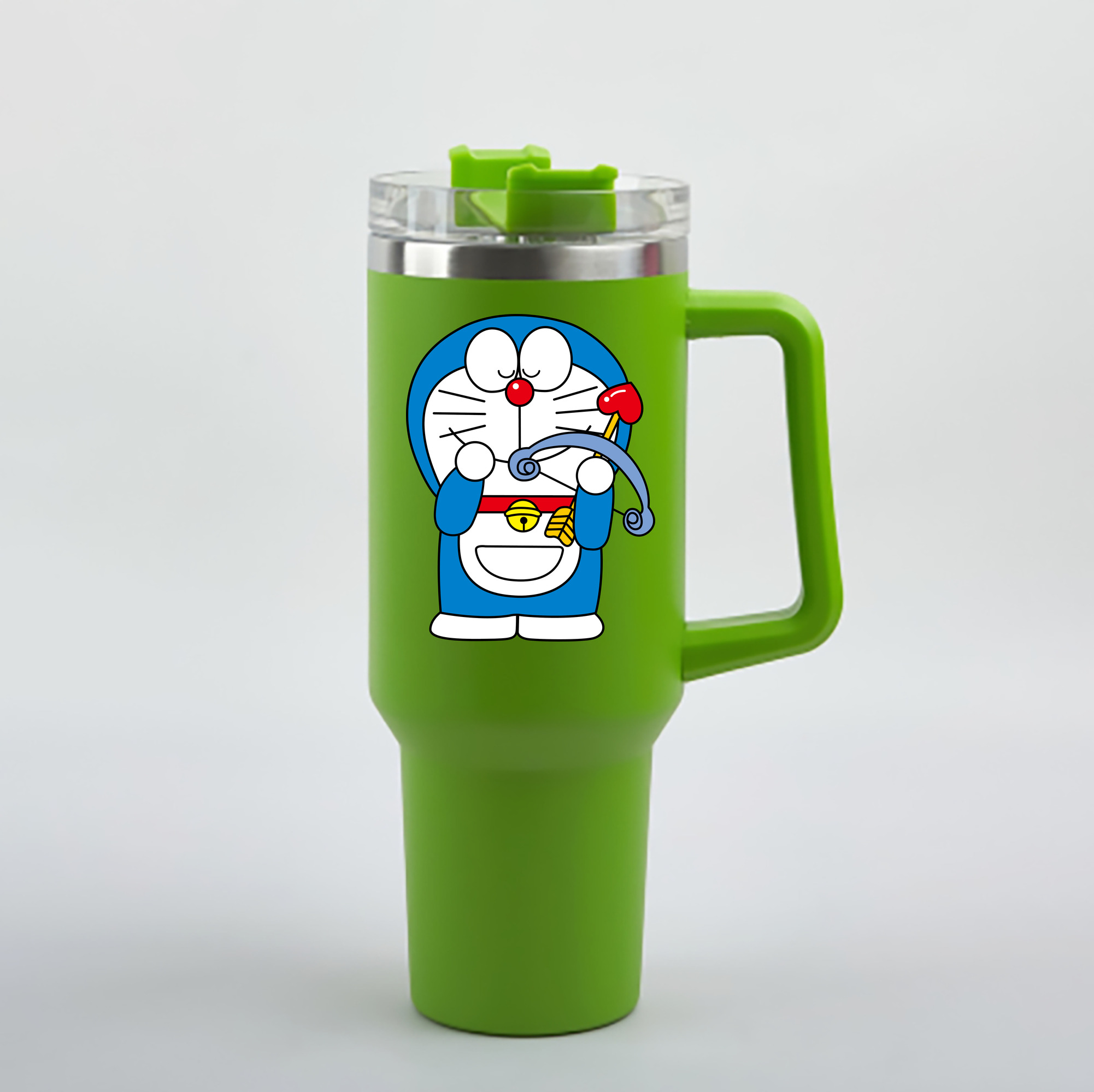 （画像用） ドラえもん Doraemon 1200mL車用タンブラー - クリスタルステッカー（プラスチックストロー付き）